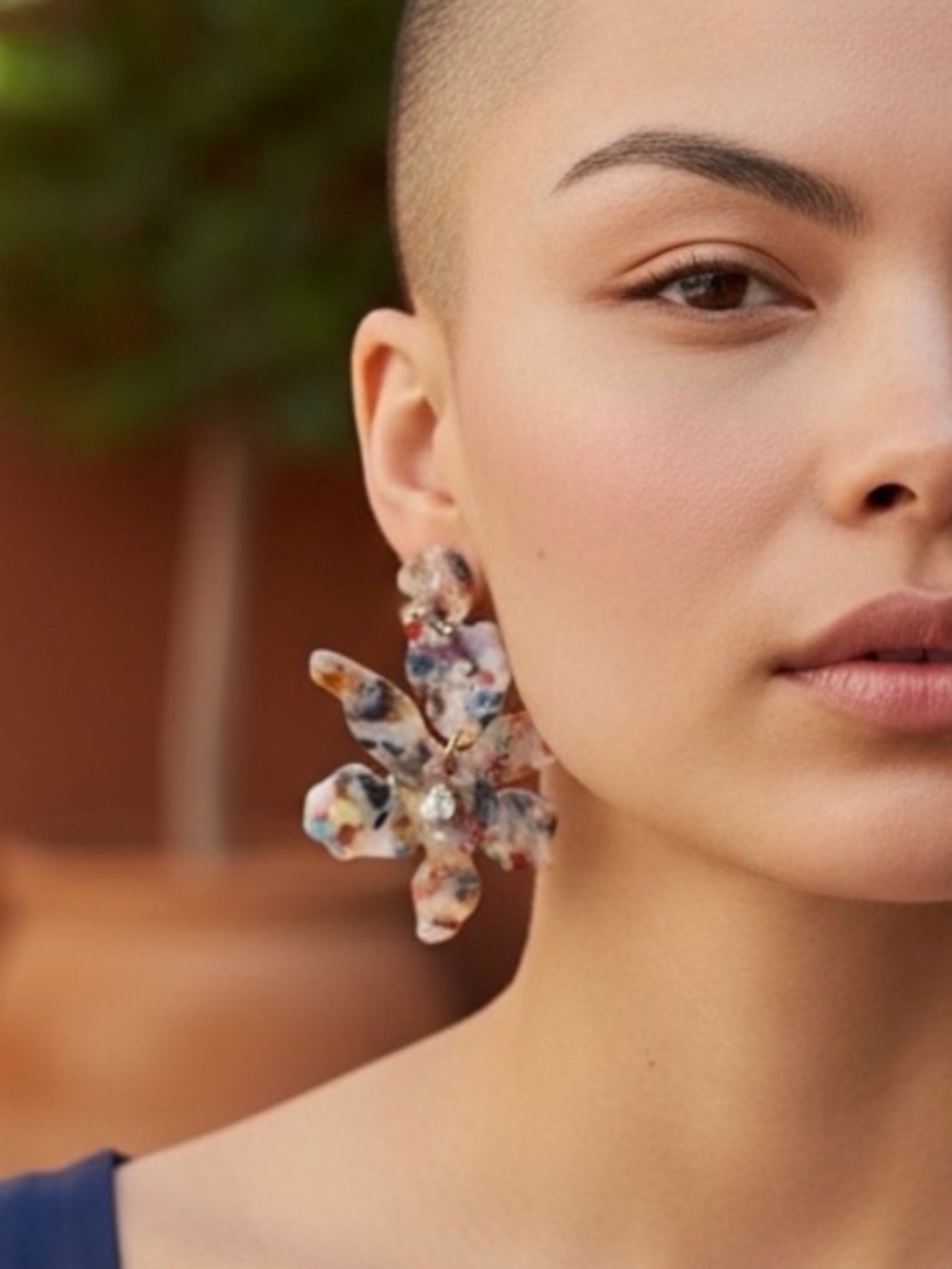 Statement Floral Cluster Earrings in Multicolor